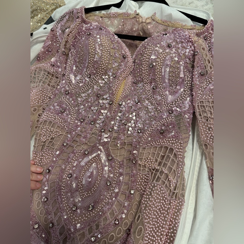 Beaded Lavender Evening gown Lilac - Picture 12 of 14